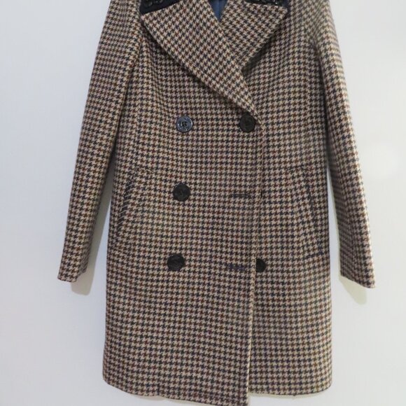 J.Crew Collection Beaded Collar Houndstooth Coat Size 2 - Picture 4 of 12